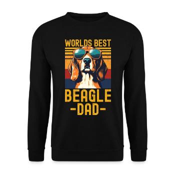 Beagle mit sonnenbrille retro - Unisex Pullover - Schwarz - Vorne - Alina (178cm) & Michal (187cm)