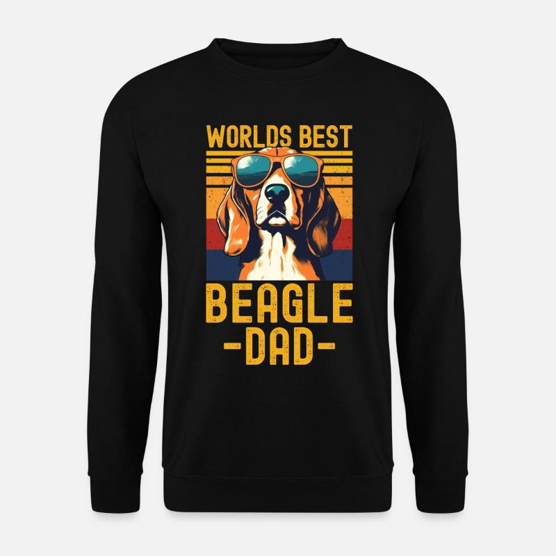 Beagle mit sonnenbrille retro - Unisex Pullover - Schwarz