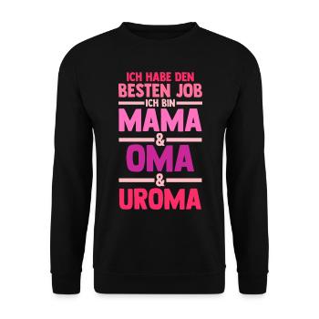 Mutter Mama Oma Uroma - Unisex Pullover - Schwarz - Vorne - Alina (178cm) & Michal (187cm)