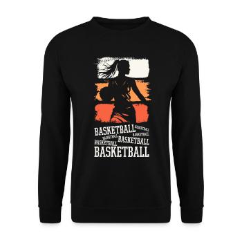 Basket-ball Femme Basketteur Joueur de basket-ball - Sweat-shirt Unisexe - noir - Devant - Alina (178cm) & Michal (187cm)