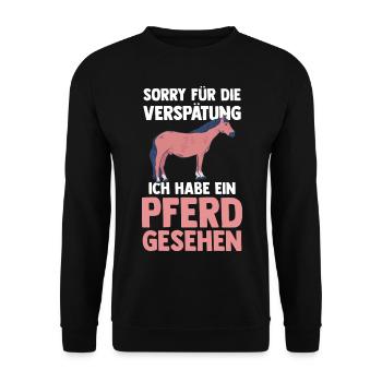 Pferd Reiten Bauernhof Bauer Pferdebesitzer Pferde - Unisex Pullover - Schwarz - Vorne - Alina (178cm) & Michal (187cm)