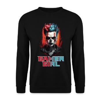 Gamer Girl : Mode de l’Apocalypse - Sweat-shirt Unisexe - noir - Devant - Alina (178cm) & Michal (187cm)