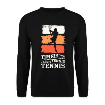 Tennis Tennis Player Woman Sport Vintage Retro - Unisex Sweatshirt - black - Front - Alina (178cm) & Michal (187cm)