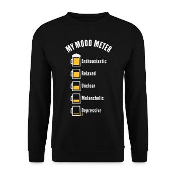 My Mood Meter (Beer Drinker / V1 / NEG) - Unisex Sweatshirt - black - Front - Alina (178cm) & Michal (187cm)