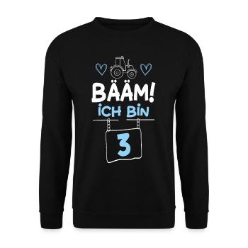 Bääm Ich Bin 3 Traktor - Unisex Pullover - Schwarz - Vorne - Alina (178cm) & Michal (187cm)