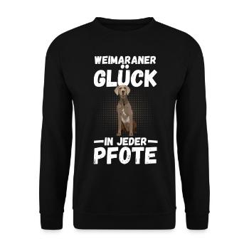 Braque de Weimar chien - Sweat-shirt Unisexe - noir - Devant - Alina (178cm) & Michal (187cm)