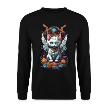 Occult Cat Gothic Vintage Design Lover - Unisex Sweatshirt - black - Front - Alina (178cm) & Michal (187cm)