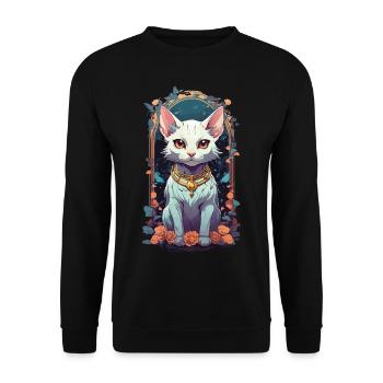Cute Goth Cat Aesthetic Design - Unisex Sweatshirt - black - Front - Alina (178cm) & Michal (187cm)