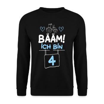 Bääm I’m 4 Tracteur - Sweat-shirt Unisexe - noir - Devant - Alina (178cm) & Michal (187cm)