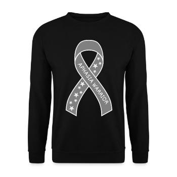 Aphasie guerrier ruban gris sensibilisation à l’aphasie - Sweat-shirt Unisexe - noir - Devant - Alina (178cm) & Michal (187cm)