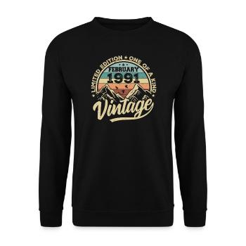 Février 1991 Vintage Rétro, Février 1991 Cadeau - Sweat-shirt Unisexe - noir - Devant - Alina (178cm) & Michal (187cm)