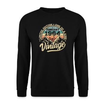 February 1964 Vintage Retro, February 1964 Gift - Unisex Sweatshirt - black - Front - Alina (178cm) & Michal (187cm)