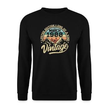 Mars 1988 Anniversaire - Millésime Mars 1988 - Sweat-shirt Unisexe - noir - Devant - Alina (178cm) & Michal (187cm)