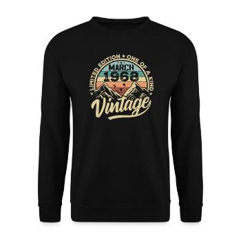 Mars 1968 Anniversaire - Né en mars 1968 - Sweat-shirt Unisexe - noir - Devant - Alina (178cm) & Michal (187cm)