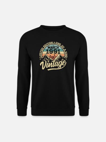 März 1991 Geburtstag - Jahrgang März 1991 - Unisex Pullover - Schwarz