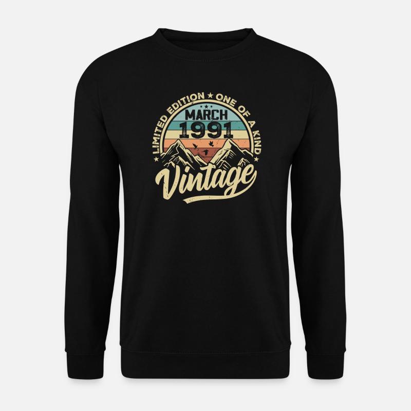 März 1991 Geburtstag - Jahrgang März 1991 - Unisex Pullover - Schwarz