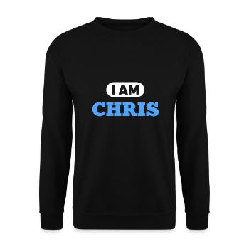 Chris Name Spruch für stolze Chris - Unisex Pullover - Schwarz - Vorne - Alina (178cm) & Michal (187cm)