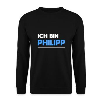 Philipp Name Spruch für stolze Philipps - Unisex Pullover - Schwarz - Vorne - Alina (178cm) & Michal (187cm)