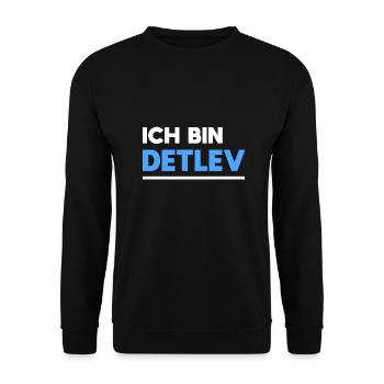 Detlev Name Spruch für stolze Detlevs - Unisex Pullover - Schwarz - Vorne - Alina (178cm) & Michal (187cm)