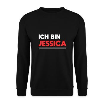 Jessica Name Spruch für stolze Jessicas - Unisex Pullover - Schwarz - Vorne - Alina (178cm) & Michal (187cm)