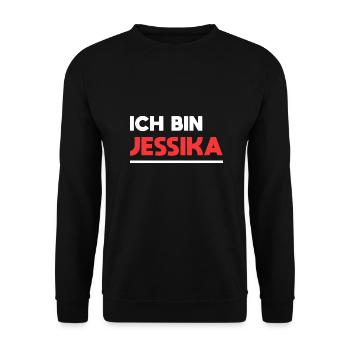 Jessika Name Spruch für stolze Jessikas - Unisex Pullover - Schwarz - Vorne - Alina (178cm) & Michal (187cm)