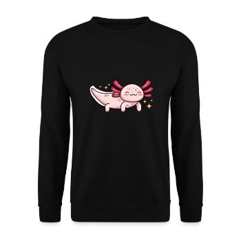 Speckled Leukist Axolotls for Axolotl Fans - Unisex Sweatshirt - black - Front - Alina (178cm) & Michal (187cm)