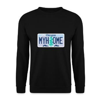 My Home Oregon Tellerdesign für stolze Oregonianer - Unisex Pullover - Schwarz - Vorne - Alina (178cm) & Michal (187cm)
