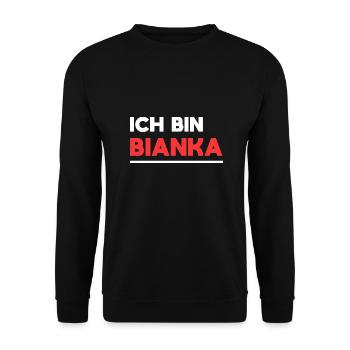 Bianka Name Spruch für stolze Biankas - Unisex Pullover - Schwarz - Vorne - Alina (178cm) & Michal (187cm)