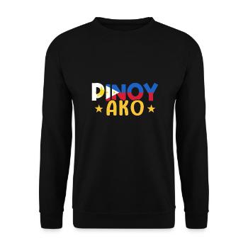 Flaggenfarbe Ako Design für stolze Pinoys - Unisex Pullover - Schwarz - Vorne - Alina (178cm) & Michal (187cm)