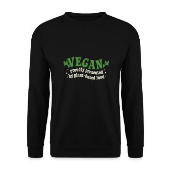 Plant-based food design for proud vegans - Unisex Sweatshirt - black - Front - Alina (178cm) & Michal (187cm)