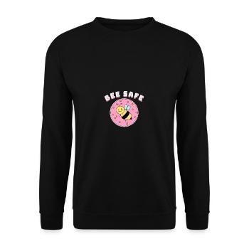 Bee Safe Biene - Unisex Pullover - Schwarz - Vorne - Alina (178cm) & Michal (187cm)