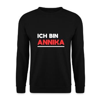 Annika Name Spruch für stolze Annikas - Unisex Pullover - Schwarz - Vorne - Alina (178cm) & Michal (187cm)