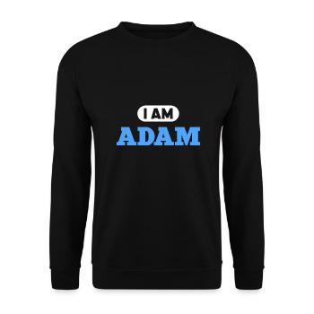 Adam Name Spruch für stolze Adams - Unisex Pullover - Schwarz - Vorne - Alina (178cm) & Michal (187cm)