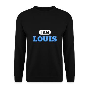 Louis Name Spruch für stolzen Louis - Unisex Pullover - Schwarz - Vorne - Alina (178cm) & Michal (187cm)