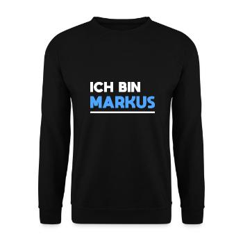 Markus Name Spruch für stolze Markus - Unisex Pullover - Schwarz - Vorne - Alina (178cm) & Michal (187cm)