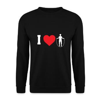 I Love Design for Rope Jumper Man - Unisex Sweatshirt - black - Front - Alina (178cm) & Michal (187cm)