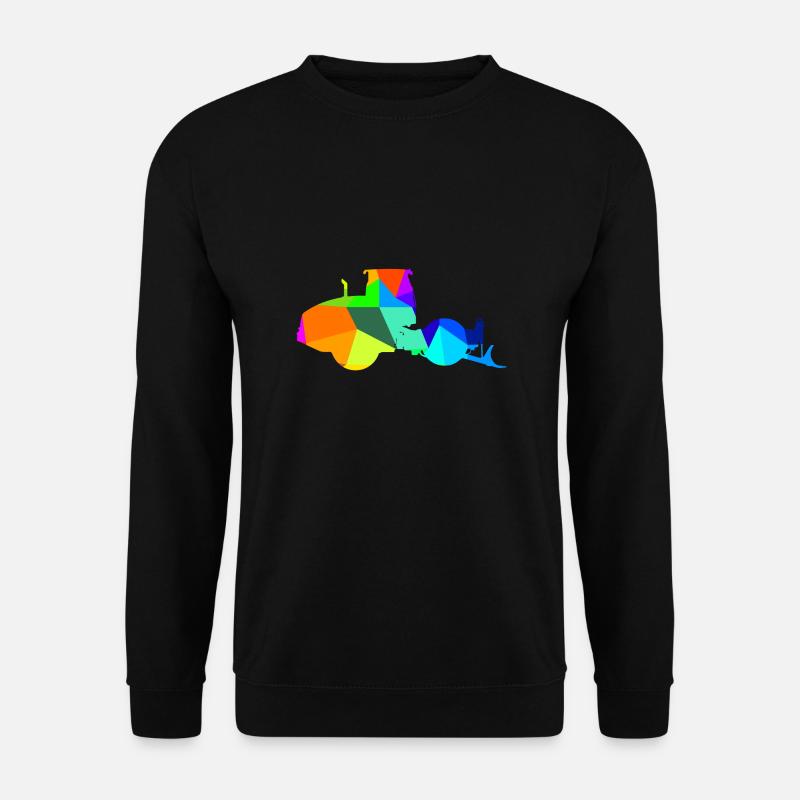 Steamroller Rainbow Polygon Construction Vehicle - Unisex Sweatshirt - black