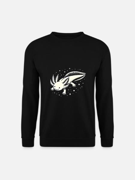 Cosmic Axolotl Illustration - Unisex Sweatshirt - black