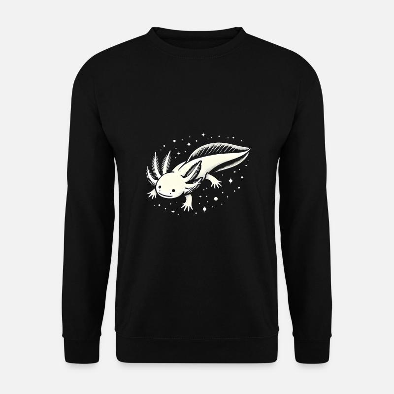 Kosmischer Axolotl Illustration - Unisex Pullover - Schwarz