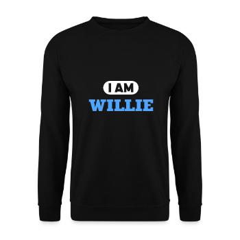 Willie Name Saying für stolze Willies - Unisex Pullover - Schwarz - Vorne - Alina (178cm) & Michal (187cm)