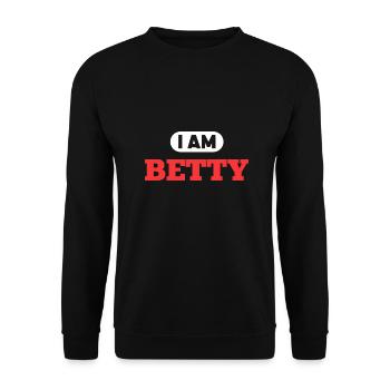 Betty Name Saying für stolze Bettys - Unisex Pullover - Schwarz - Vorne - Alina (178cm) & Michal (187cm)