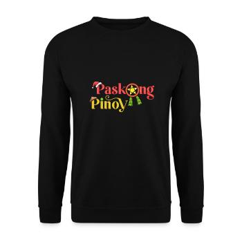 Paskong Pinoy Weihnachtsdesign für Filipinos - Unisex Pullover - Schwarz - Vorne - Alina (178cm) & Michal (187cm)