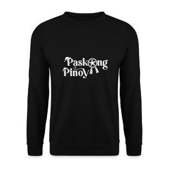 Paskong Pinoy Weihnachtsdesign für Filipinos - Unisex Pullover - Schwarz - Vorne - Alina (178cm) & Michal (187cm)