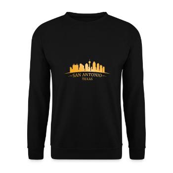 San Antonio Texas Skyline Design for Proud San - Unisex Sweatshirt - black - Front - Alina (178cm) & Michal (187cm)