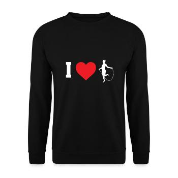 I Love Design für Frauen Rope Jumper - Unisex Pullover - Schwarz - Vorne - Alina (178cm) & Michal (187cm)