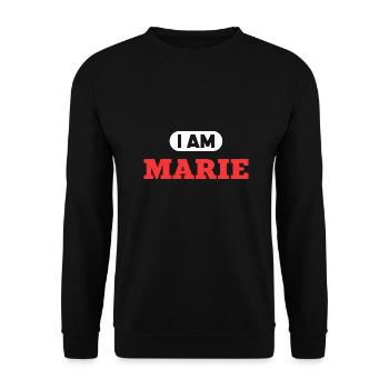 Marie Name Spruch für stolze Maries - Unisex Pullover - Schwarz - Vorne - Alina (178cm) & Michal (187cm)