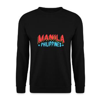 Manila Filipino Design für stolze Pinoys - Unisex Pullover - Schwarz - Vorne - Alina (178cm) & Michal (187cm)