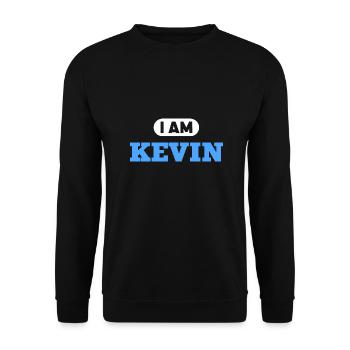 Kevin Name Spruch für stolze Kevins - Unisex Pullover - Schwarz - Vorne - Alina (178cm) & Michal (187cm)