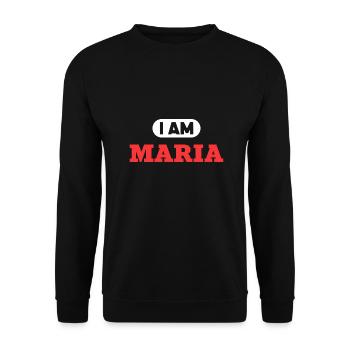 Maria Name Spruch für stolze Marias - Unisex Pullover - Schwarz - Vorne - Alina (178cm) & Michal (187cm)