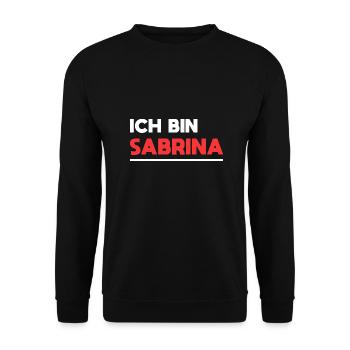 Sabrina Name Spruch für stolze Sabrinas - Unisex Pullover - Schwarz - Vorne - Alina (178cm) & Michal (187cm)